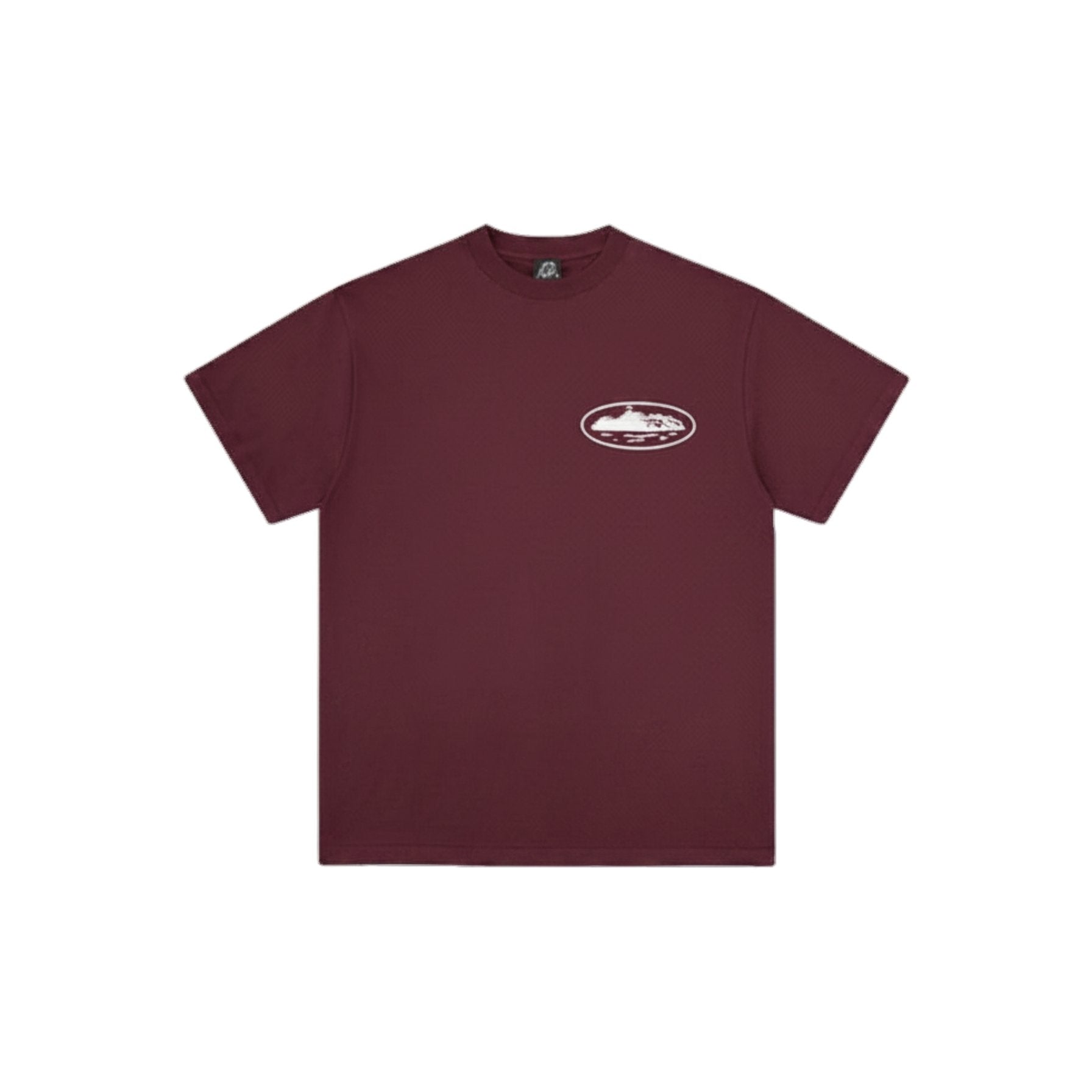 Black polo shirt with a logo on a white background