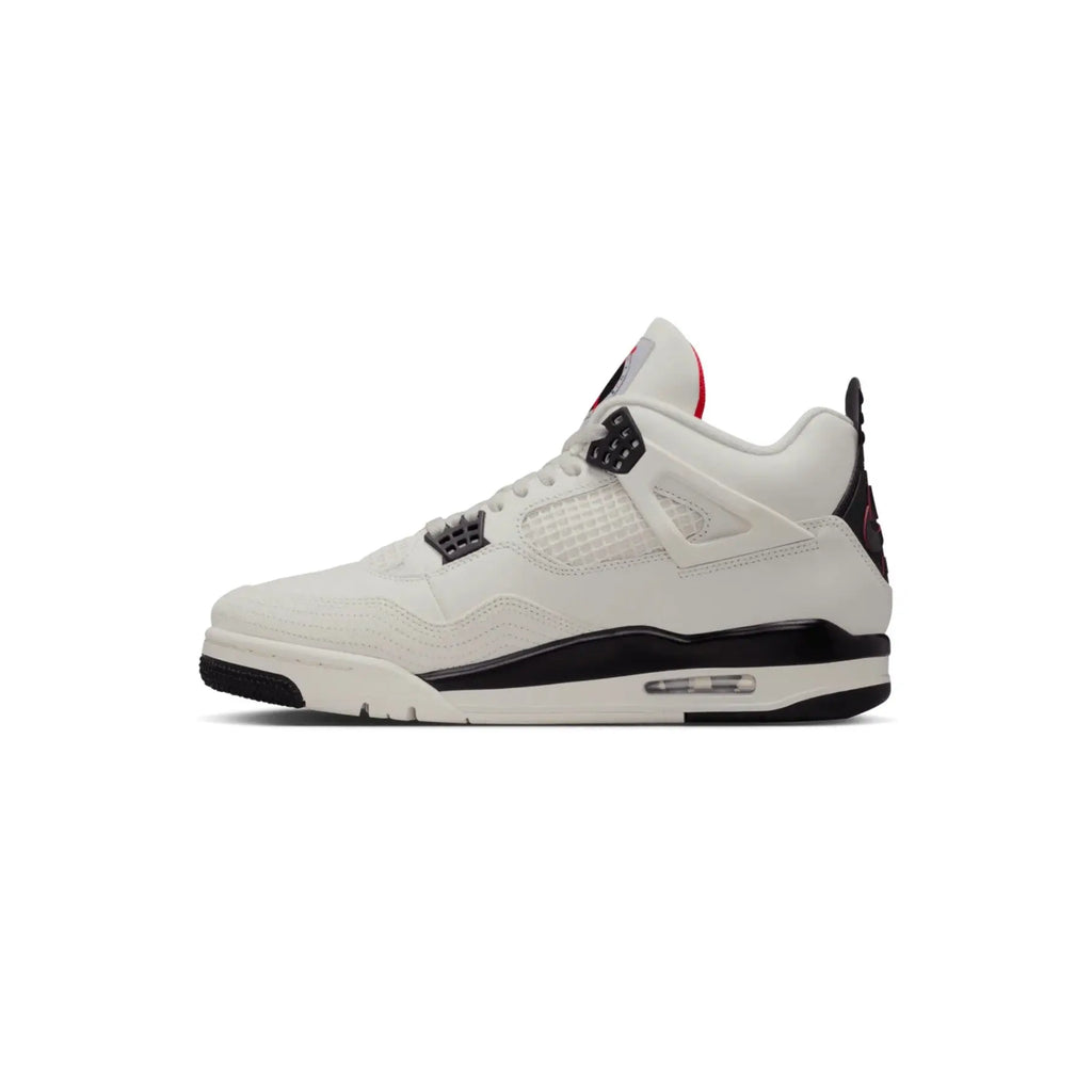 White sneaker with black accents on a white background