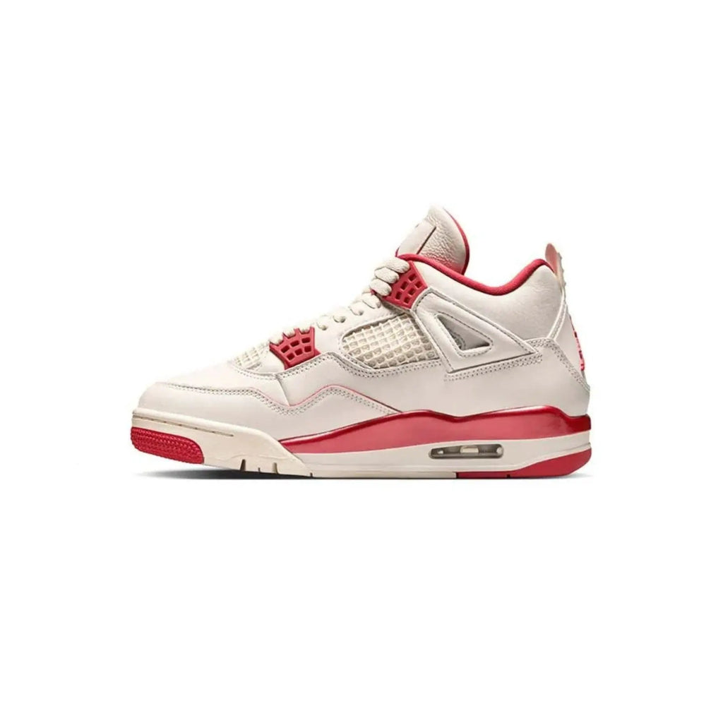 White and red sneaker on a white background