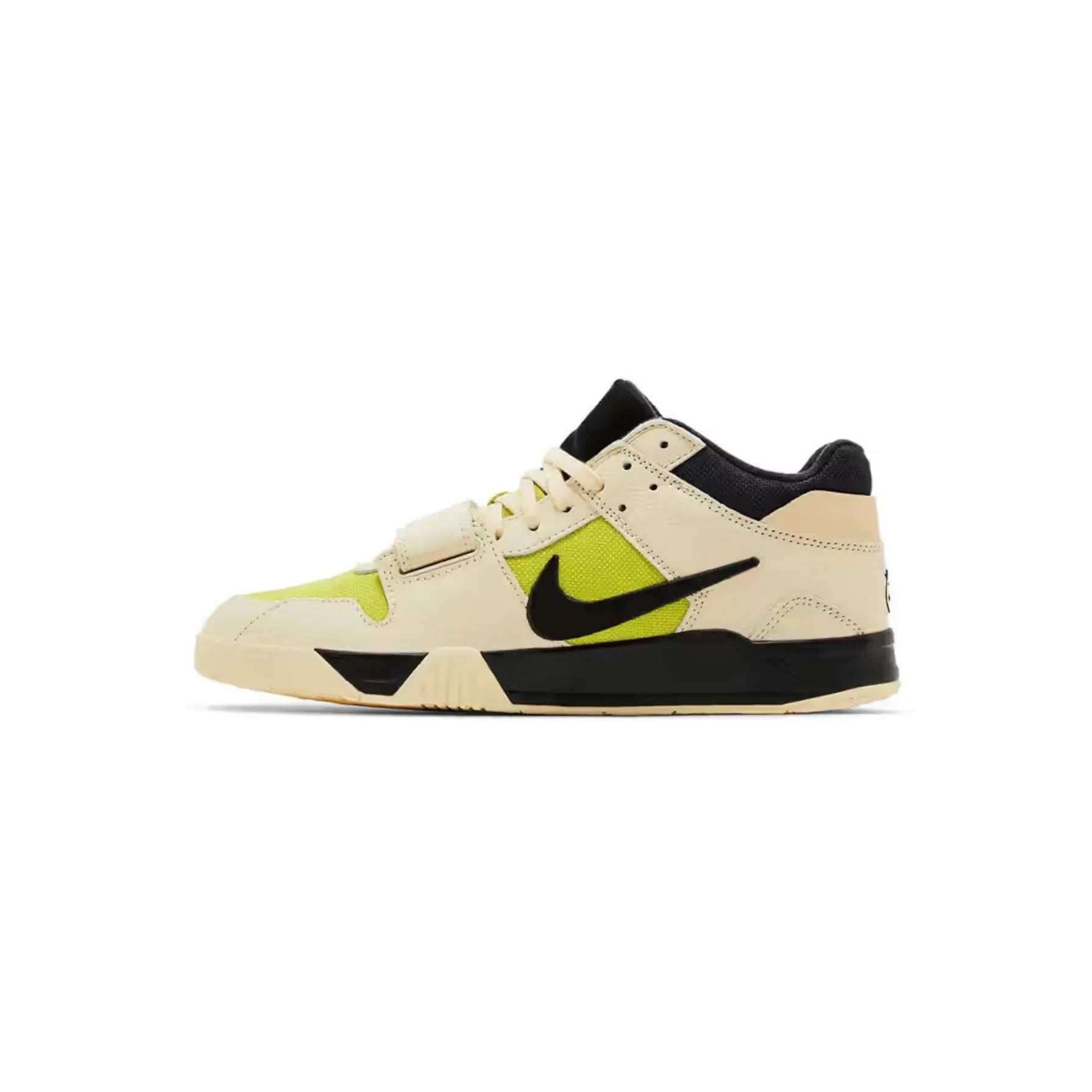 Sneaker with a prominent Nike logo on a white background