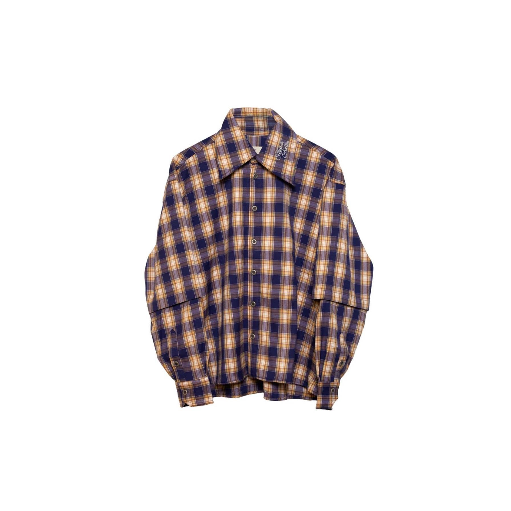 Maison Fallen Flannel Shirt 2 in 1 Purple