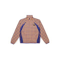 Plaid jacket with blue accents on a white background