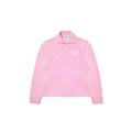 Pink sweater with a brand logo on a white background