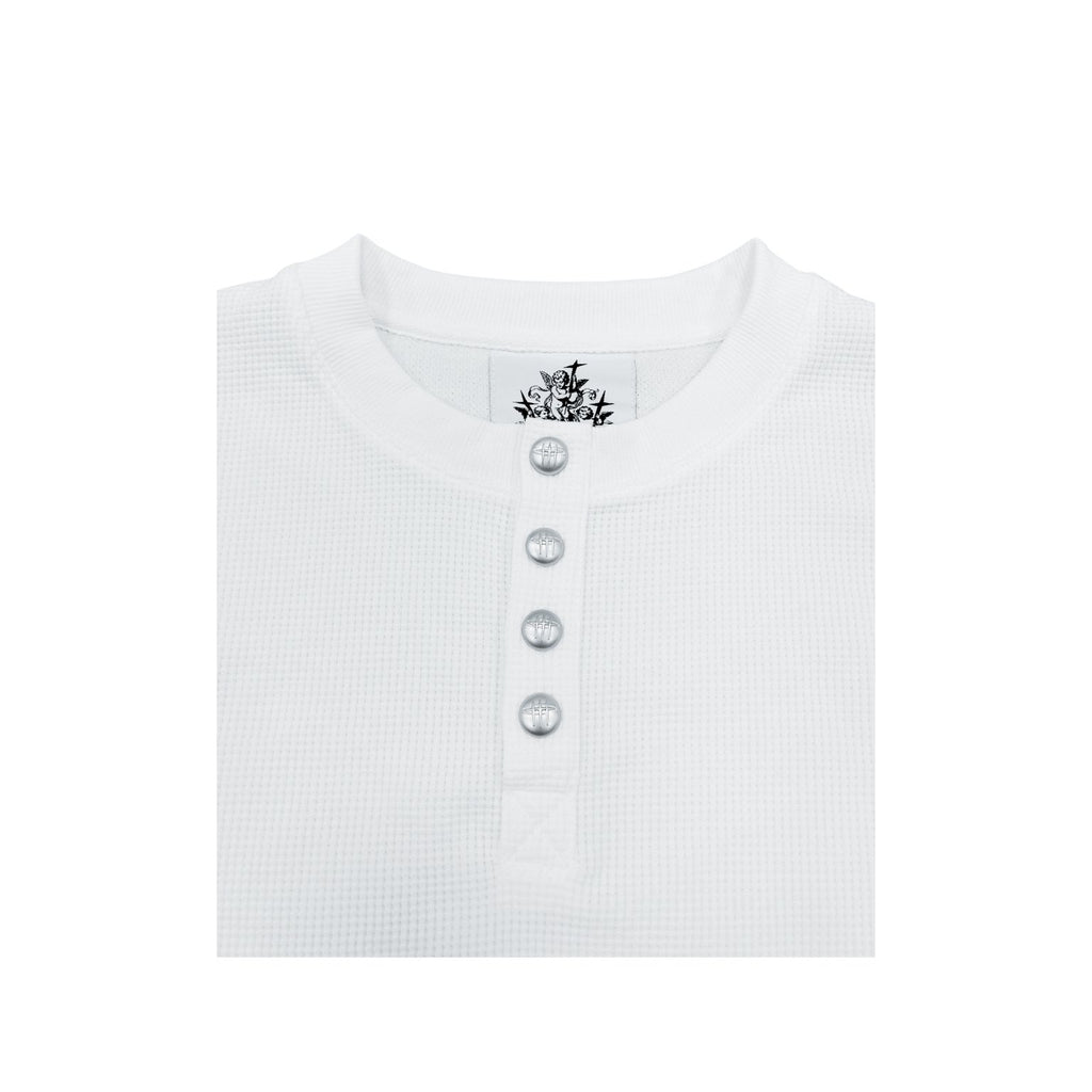 White shirt with buttons on a white background