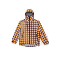 Plaid jacket with a hood on a white background