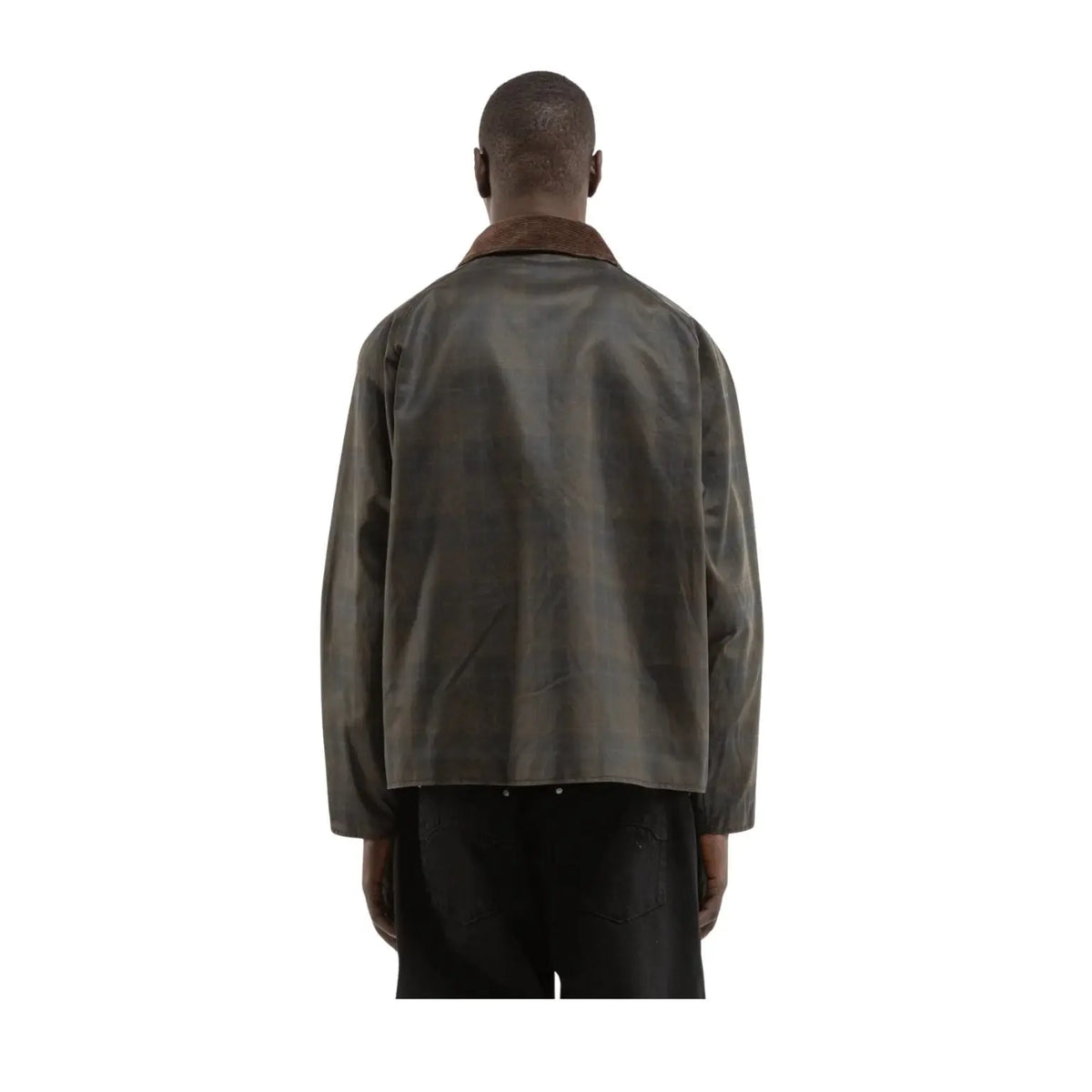 Reternity Checkered Waxed Hunting Jacket Dark Blue Ryva Store