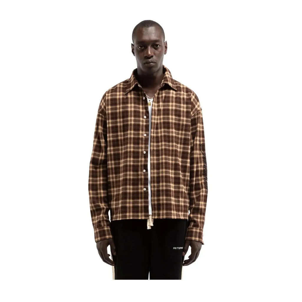 Reternity Somewhere Somehow Flannel Shirt Brown Ryva Store