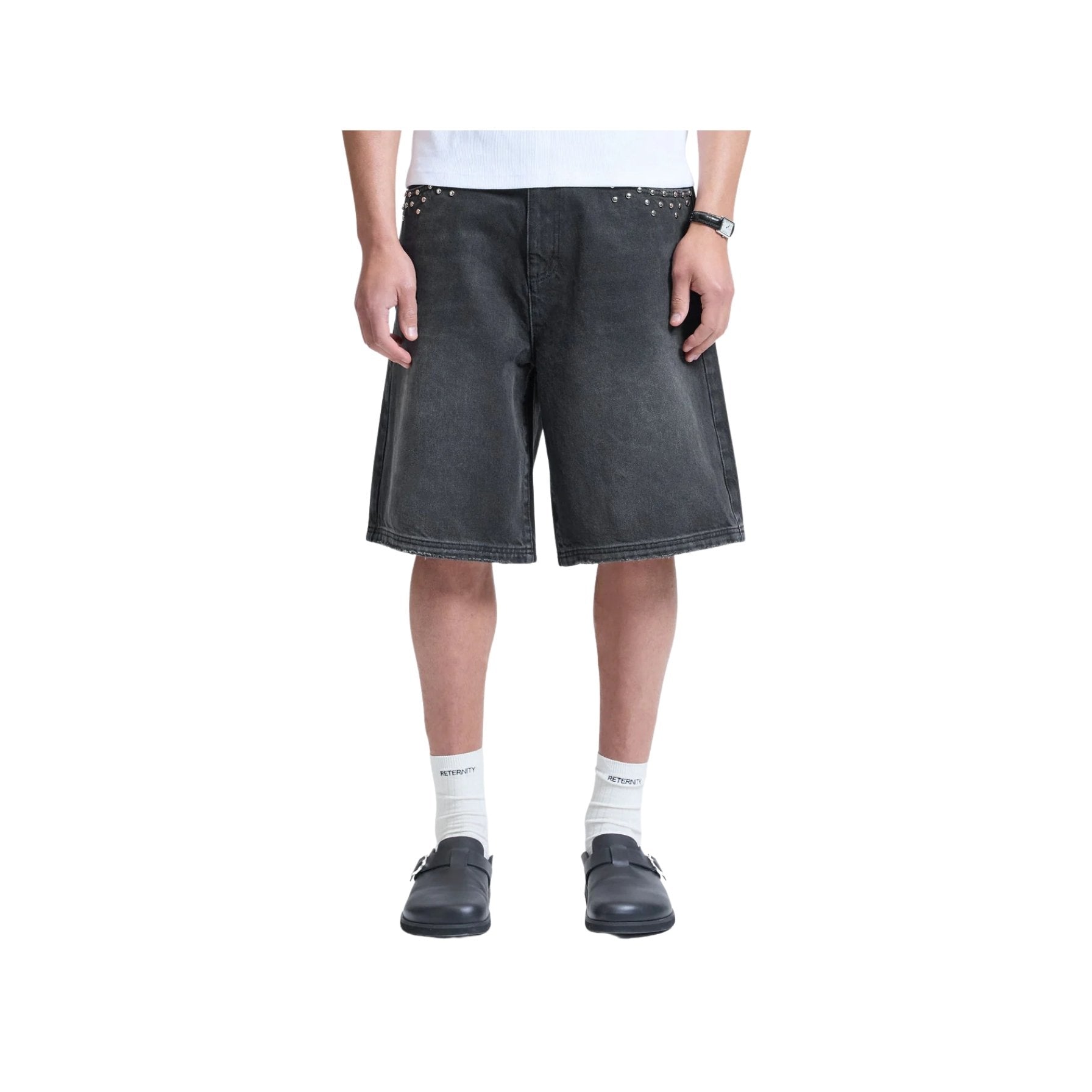 Reternity Studded Jorts Black