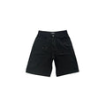 Black shorts with glittery embellishments on a white background