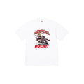 White t-shirt with Ducati logo and motorcycle graphic on a white background