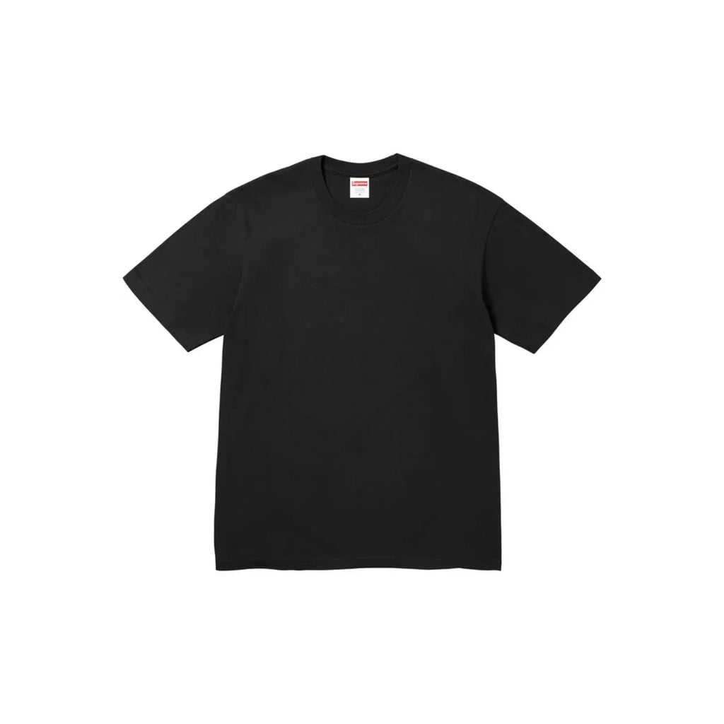Black t-shirt on a white background