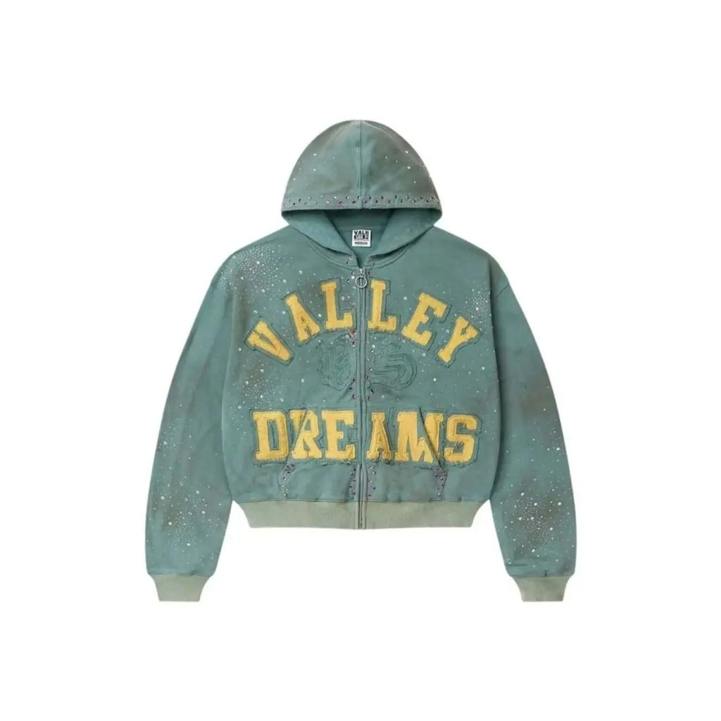 Vale Forever Bank Zip Up Hoodie Dark Mint Ryva Store